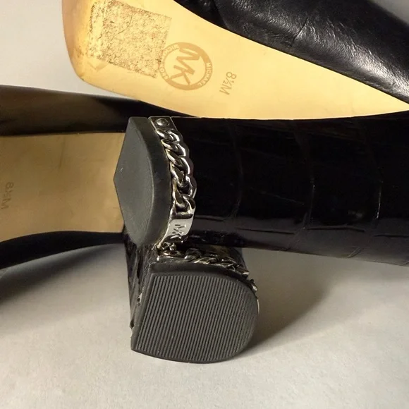 Michael Kors Black Croc-Embossed Heels - Picture 5 of 5